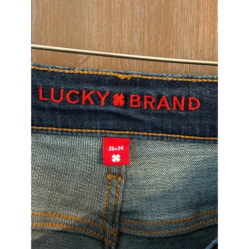 Lucky Brand Mens Dark Wash Straight Leg Jeans 36x34 Blue Denim NWT